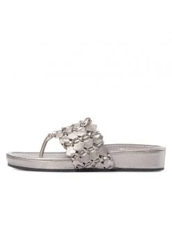 Ali MacGraw Sandals Wren Metallic Woven Calf