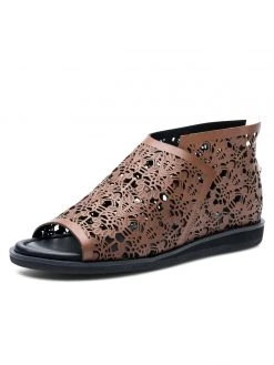 Golo Alexie Laser Cut Peep-Toe Flat Casual