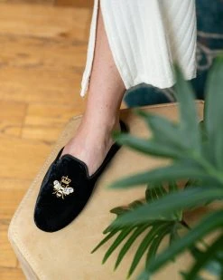 Patricia Green Flats Queen Bee Embroidered Slipper