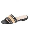 Patricia Green Amalfi Raffia And Leather Flat Sandal New Arrivals