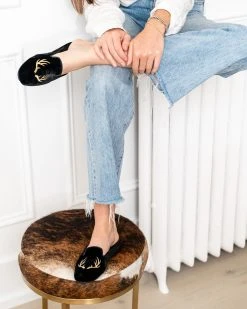 Patricia Green Antler Embroidered Slipper