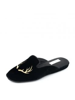 Patricia Green Antler Embroidered Slipper