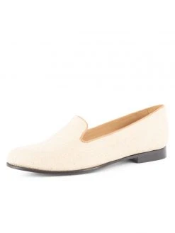 Patricia Green Natural Raffia Smoking Flat