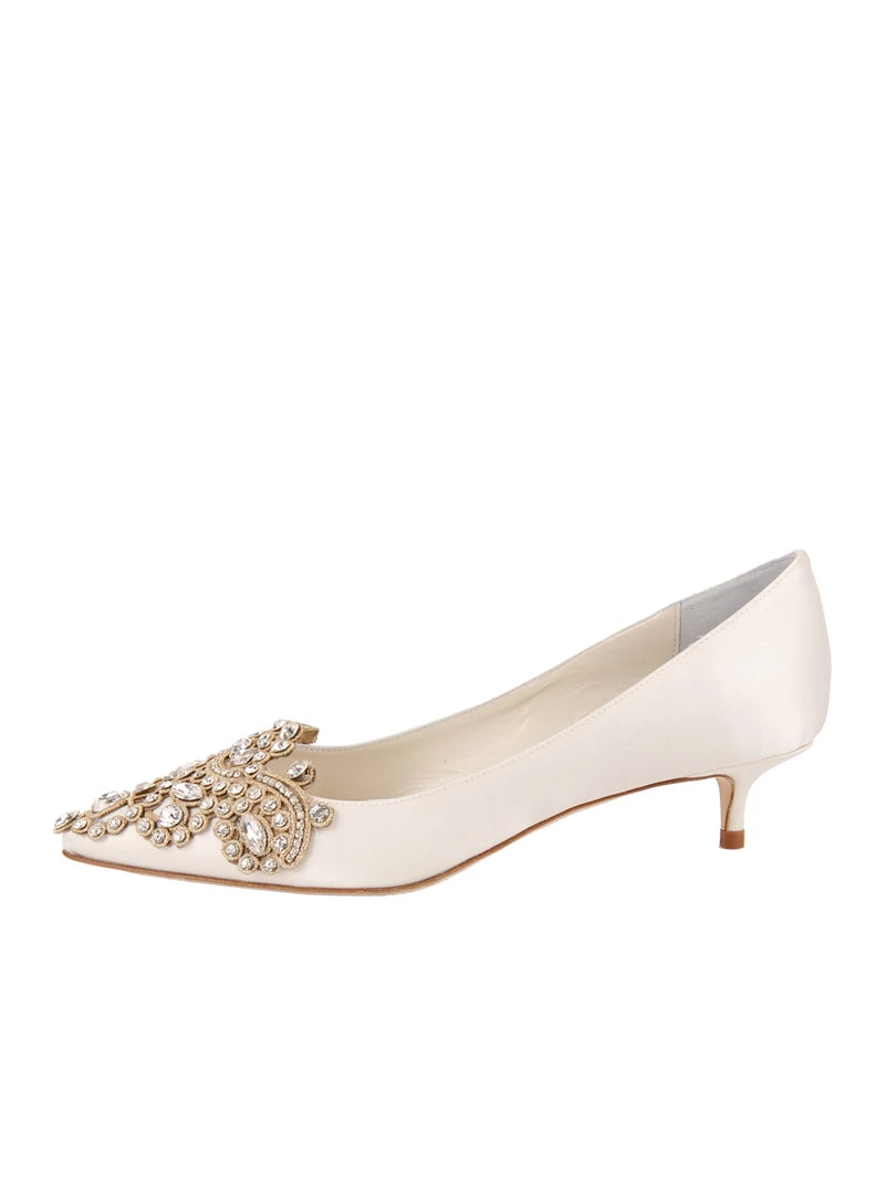 Something Bleu Brinsley Pointed Toe Kitten Heel Bridal 7 Something Bleu Brinsley Pointed Toe Kitten Heel Bridal